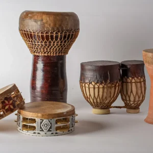 Moroccan Taarija Drum – Handcrafted Clay & Goat Skin Percussion Instrument