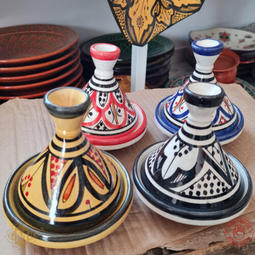 Moroccan Safi Mini Decorative Tagine (Hand-Painted – Set of 3)