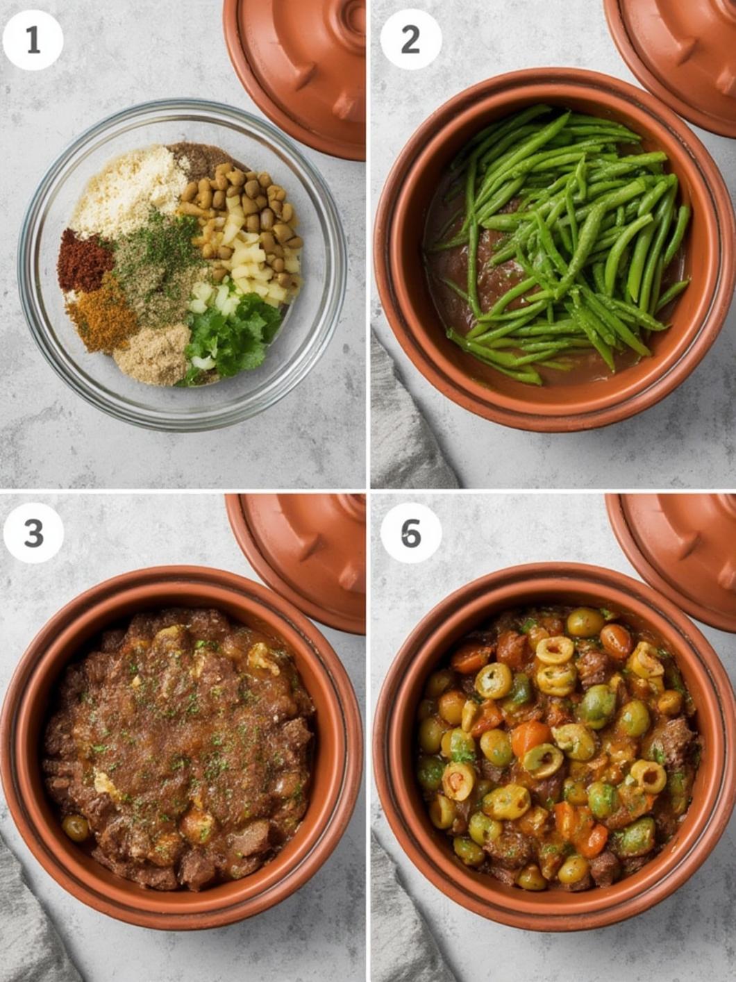 beef tagine with green beans and olives 1