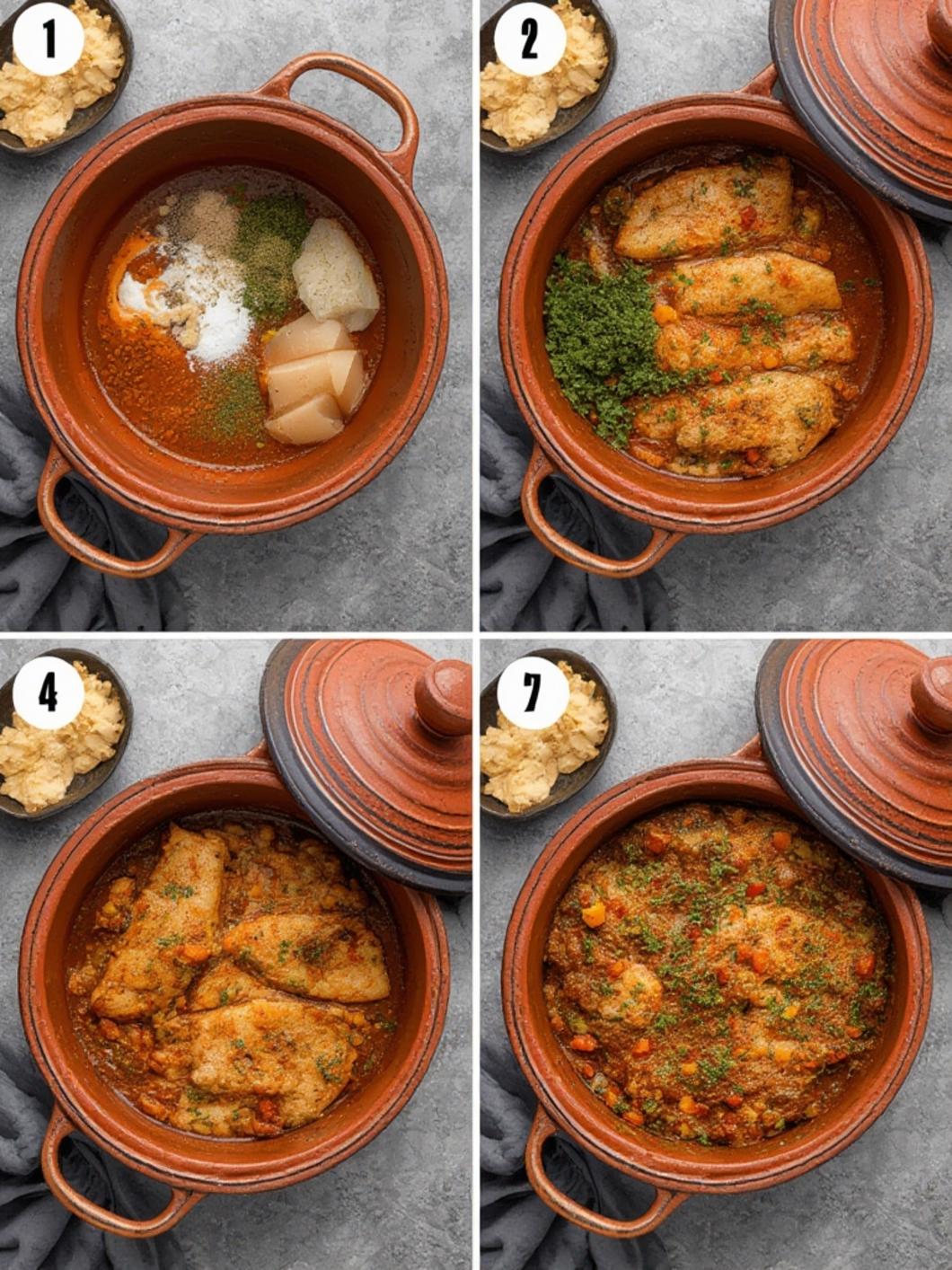 Classic Fish Tagine with Chermoula Sauce Recipe 2 fish tagine with chermoula 1