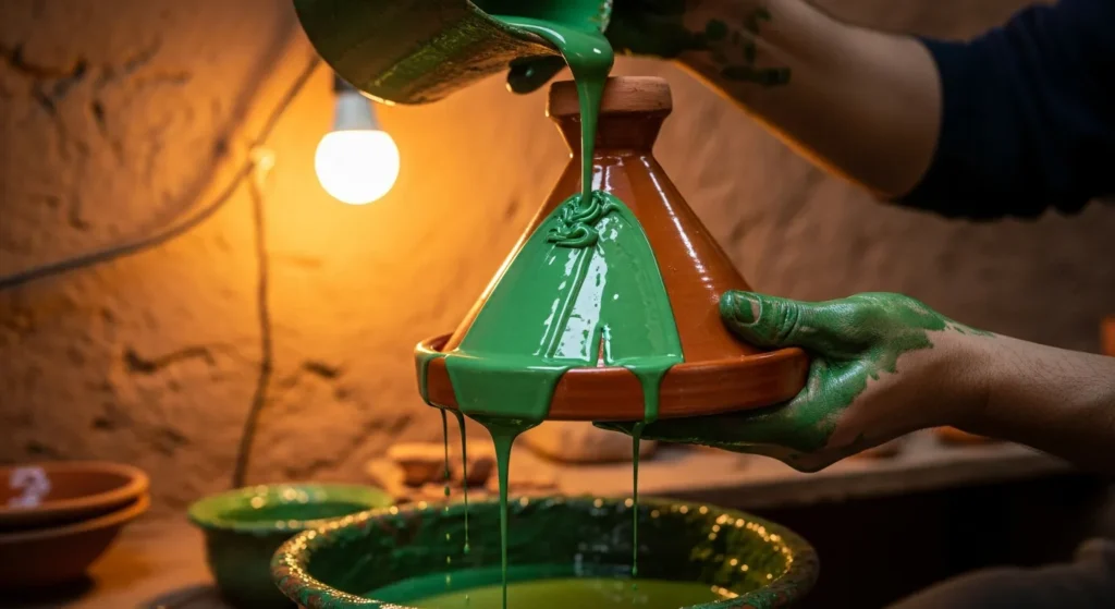 Hassan of Tamegroute: The Green Glaze of the Desert's Edge 2 Moroccan pottery tagine