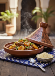 duck tagine with dates and almonds
