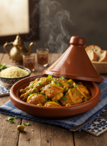 fish tagine with saffron onions
