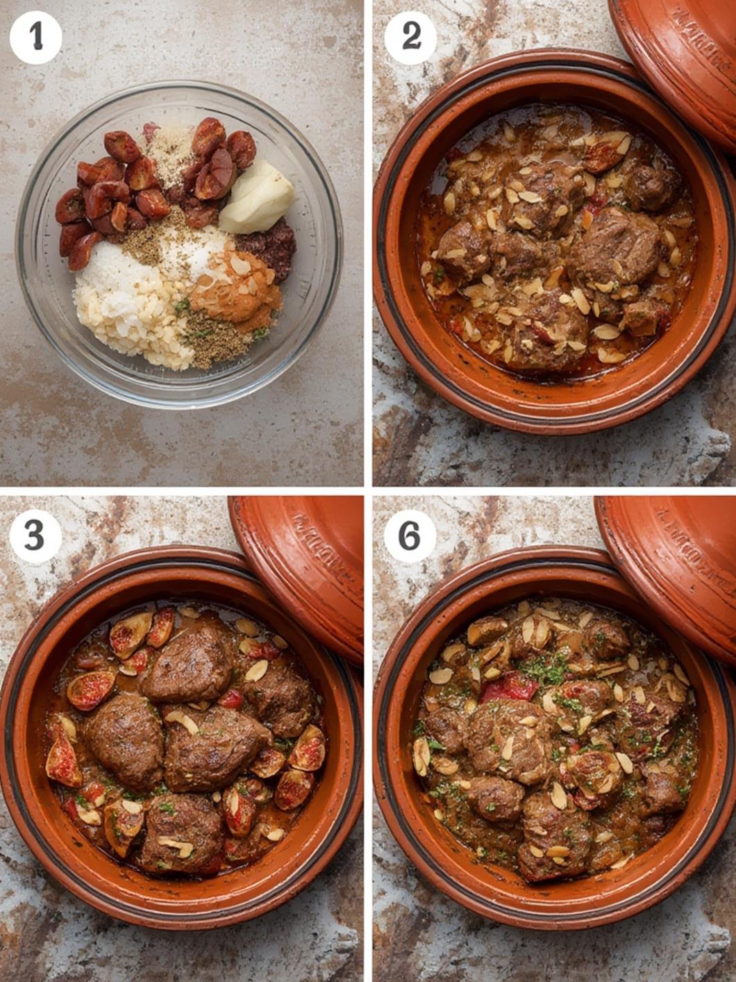 Lamb tagine with dried figs and almonds recipe