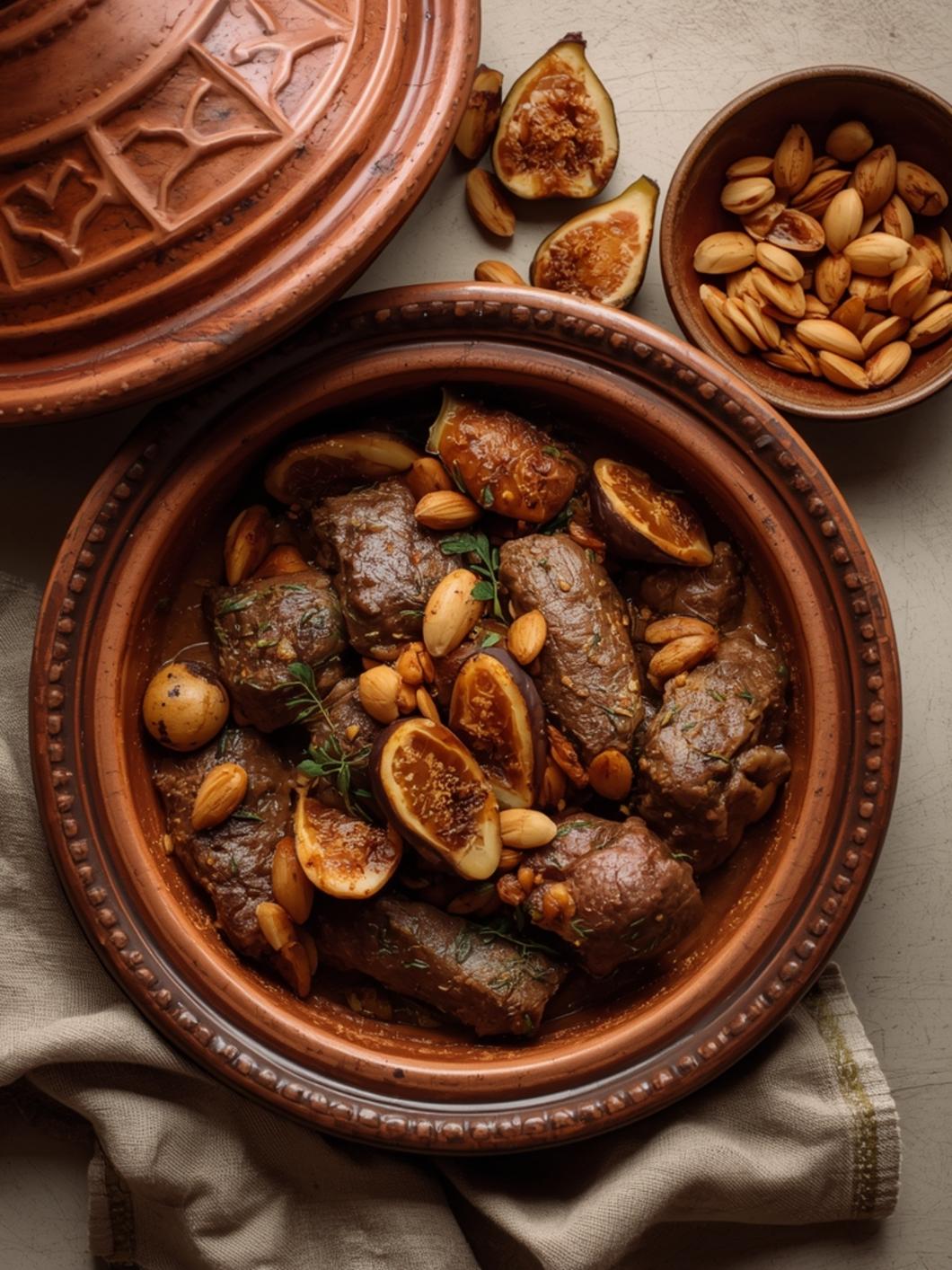 lamb tagine with dried figs and almonds recipe