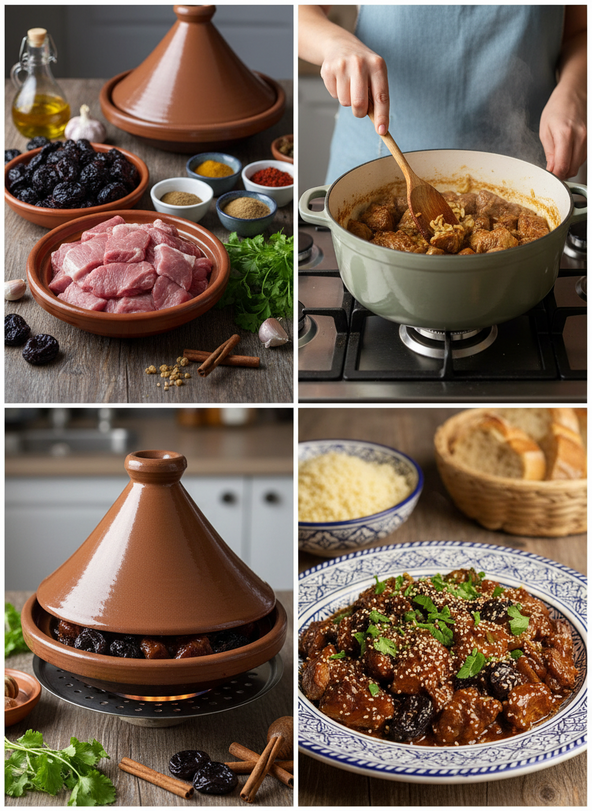 Lamb Tagine with Prunes Recipe 2 Lamb tagine with prunes cooking steps